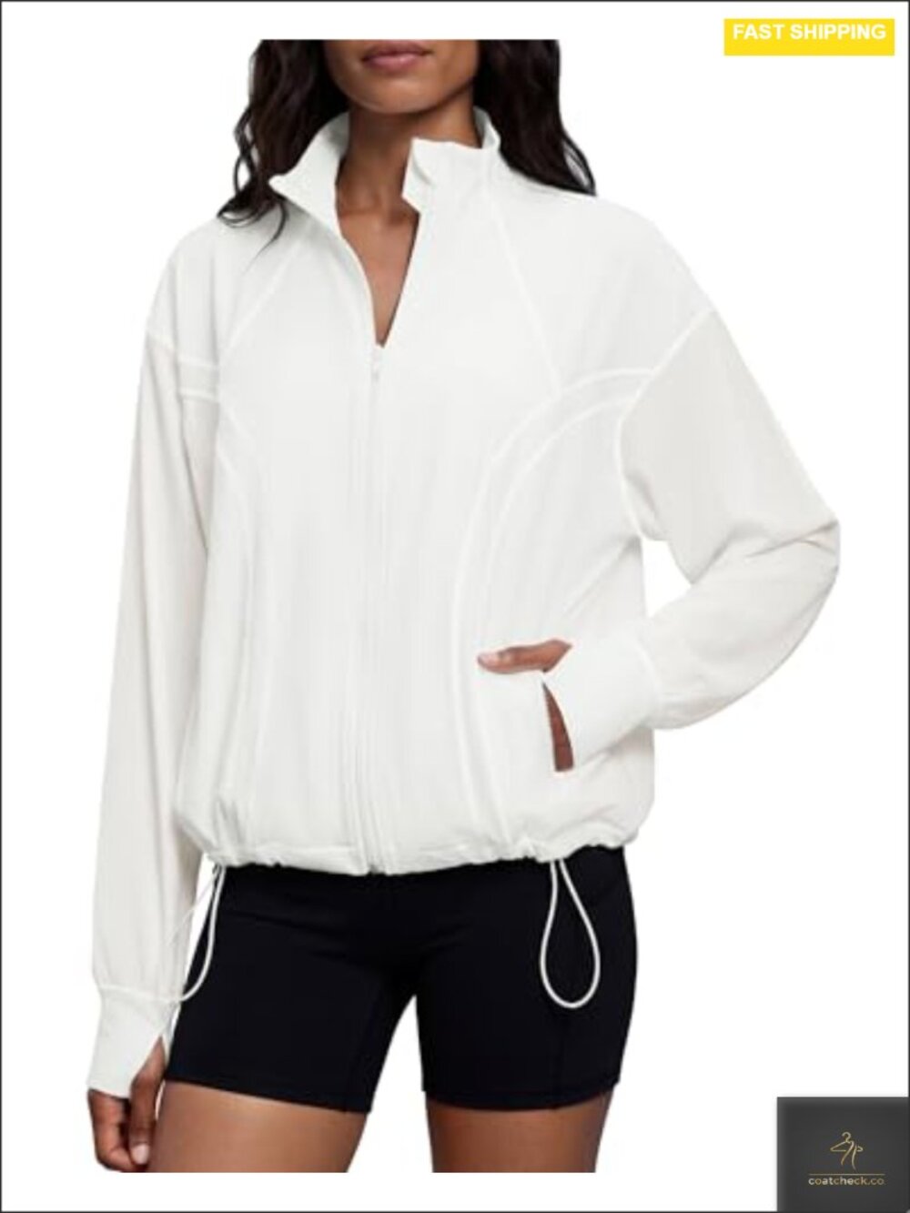 Women's Oversized Athletic Jacket Running Hiking Cycling Active Zip Up with